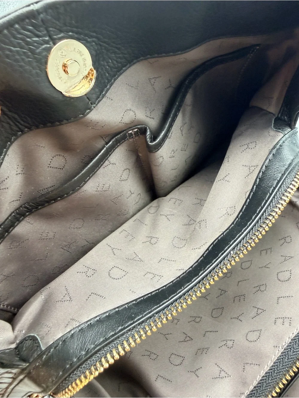 Radley London Leather Baylis Road Zip Around Satche, Black EUC